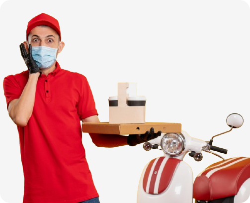 Food Delivery App with mask